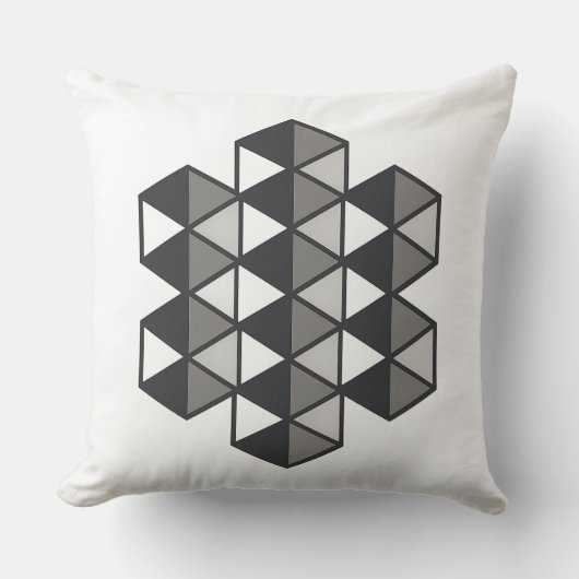 Joined Triangles Throw Pillow クッション (正面)