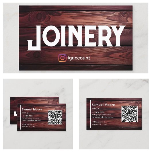 Joinery Templates Design 木工 QRコード 名刺