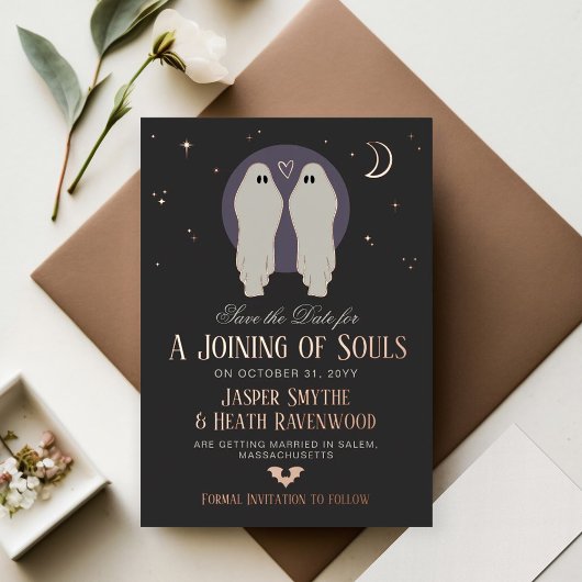 Joining of Souls ハロウィン ゲイ セーブ・ザ・デート 箔招待状
