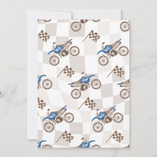 Joint 5th & 7th Dirt Bike Birthday Invitation 招待状 (裏面)