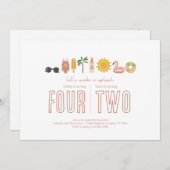 Joint Birthday Party – 夏をテーマにした招待状 招待状 (正面/裏面)