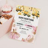 Joint Construction & Ballerina Sibling Birthday 招待状