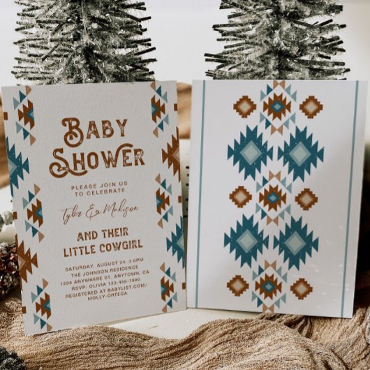 Joint Cowgirl Baby Shower Invitations 招待状