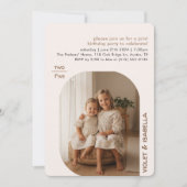 Joint Dual Sister Photo Birthday Party Celebration 招待状 (正面)