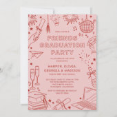 Joint Graduation Party Invitation for 4 Graduates 招待状 (裏面)