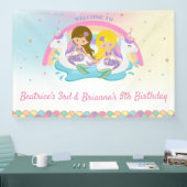 Joint Mermaids and Unicorn Pool誕生日へようこそ 横断幕 (トレードショー)