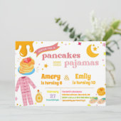 Joint Pancakes and Pajamas Birthday Siblings 招待状 (スタンド正面)