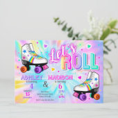 Joint Roller Skating Birthday Party Tie Dye 招待状 (スタンド正面)