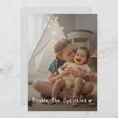 Joint Sibling Photo Double Birthday Party 招待状 (正面/裏面)