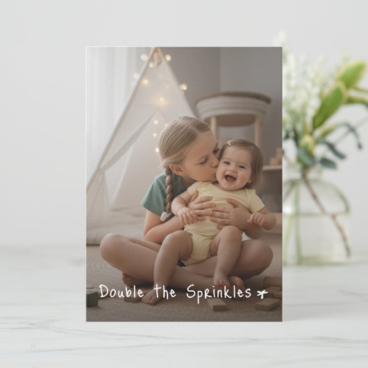 Joint Sibling Photo Double Birthday Party 招待状 (スタンド正面)