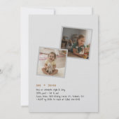 Joint Sibling Photo Double Birthday Party 招待状 (裏面)