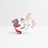 Joint Unicorn & Race Cars Sibling Birthday 招待状