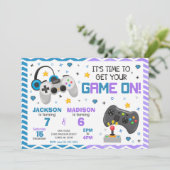 Joint Video Game Birthday Invitation | Gamer Party 招待状 (スタンド正面)