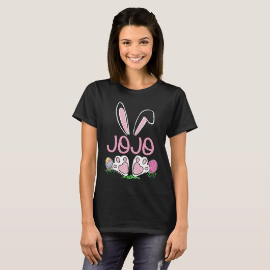 Jojo Bunny Easter Eggs Matching Family Cute Easter Tシャツ (正面フル)