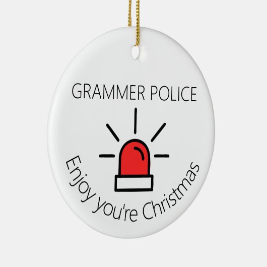 Joke Grammar警察の秘密のサンタギフト セラミックオーナメント (右)