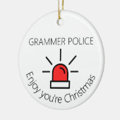 Joke Grammar警察の秘密のサンタギフト セラミックオーナメント (左)
