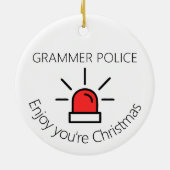 Joke Grammar警察の秘密のサンタギフト セラミックオーナメント (裏面)