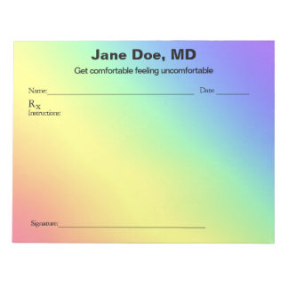 Joke prescription rainbow - 11" x 8.5" Notepad ノートパッド