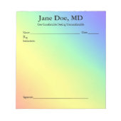 Joke prescription rainbow pad  - 5.5" x 6" Notepad ノートパッド (正面)