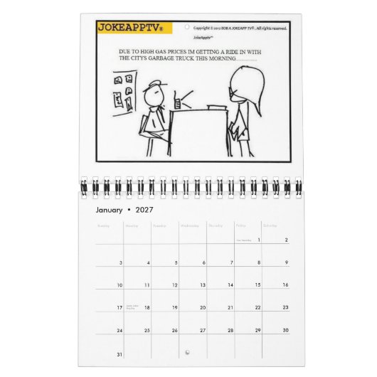 JOKEAPP TV ® Cartoon Calendar 2014 カレンダー (1月 2027)
