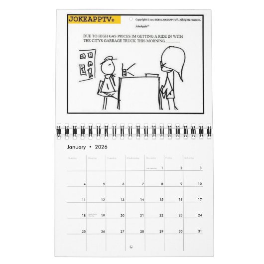 JOKEAPP TV ® Cartoon Calendar 2014 カレンダー (1月 2026)