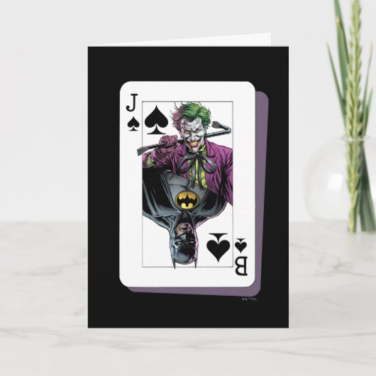 Joker and Batman Spade Playing Card Illustration カード (正面)