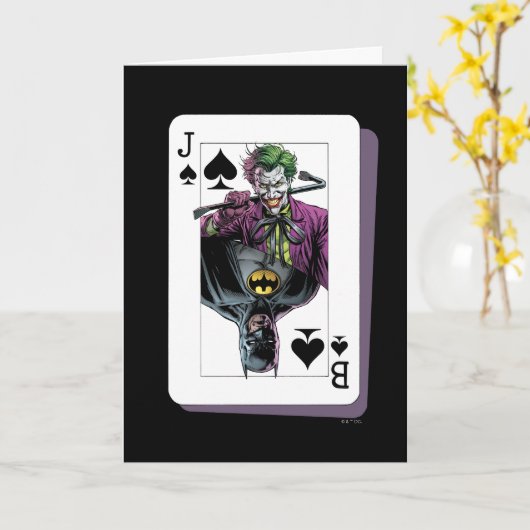 Joker and Batman Spade Playing Card Illustration カード (黄色い花)