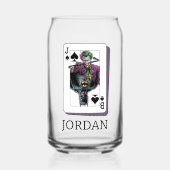 Joker and Batman Spade Playing Card Illustration ガラス缶 (正面)