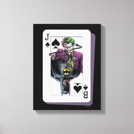 Joker and Batman Spade Playing Card Illustration キャンバスプリント (正面)