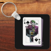 Joker and Batman Spade Playing Card Illustration キーホルダー (正面)