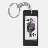 Joker and Batman Spade Playing Card Illustration キーホルダー (正面左)