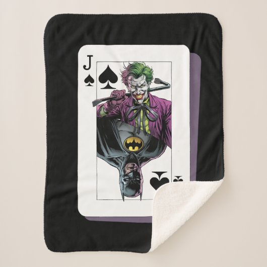 Joker and Batman Spade Playing Card Illustration シェルパブランケット (正面)