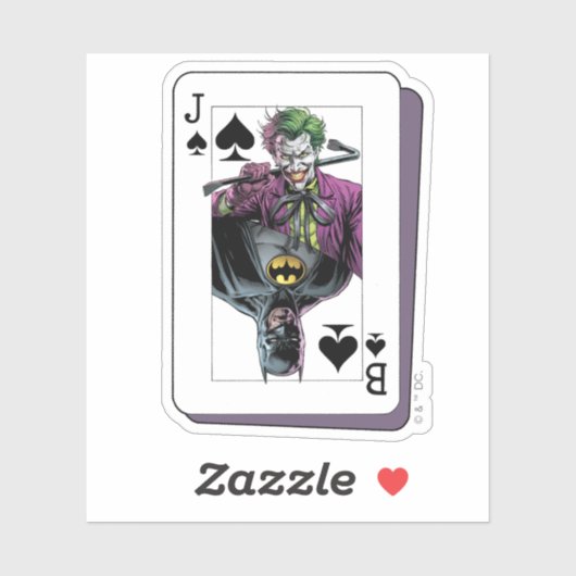 Joker and Batman Spade Playing Card Illustration シール (シート)