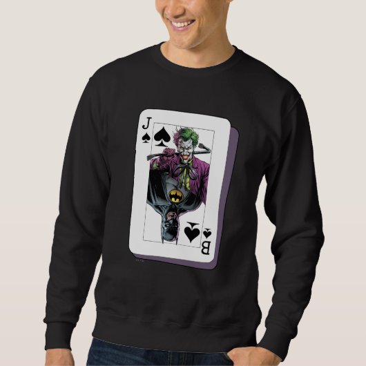 Joker and Batman Spade Playing Card Illustration スウェットシャツ (正面)
