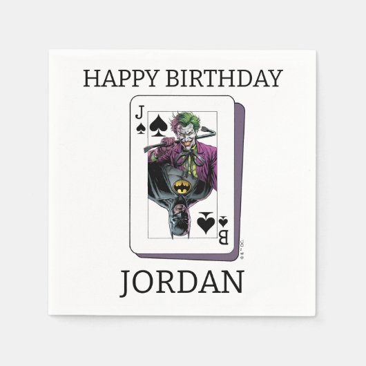Joker and Batman Spade Playing Card Illustration スタンダードカクテルナプキン (正面)