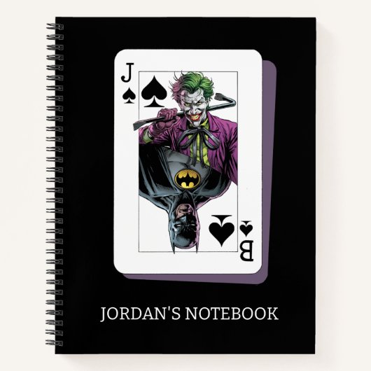 Joker and Batman Spade Playing Card Illustration ノートブック (正面)