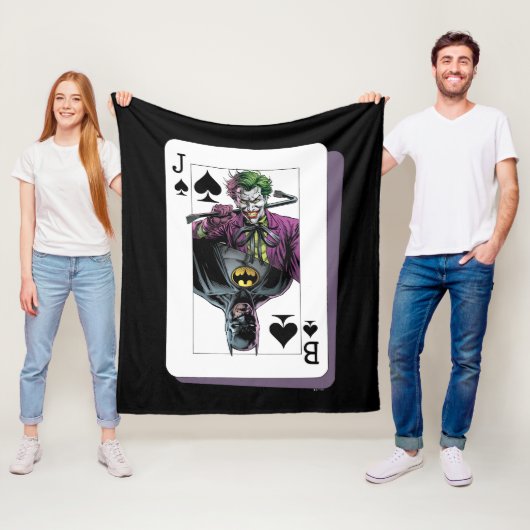 Joker and Batman Spade Playing Card Illustration フリースブランケット (インサイチュ)