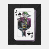 Joker and Batman Spade Playing Card Illustration フリースブランケット (正面)