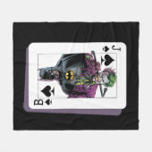 Joker and Batman Spade Playing Card Illustration フリースブランケット (正面(横))