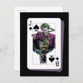 Joker and Batman Spade Playing Card Illustration ポストカード (正面/裏面)