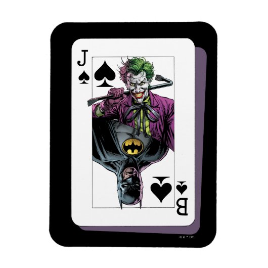 Joker and Batman Spade Playing Card Illustration マグネット (縦)