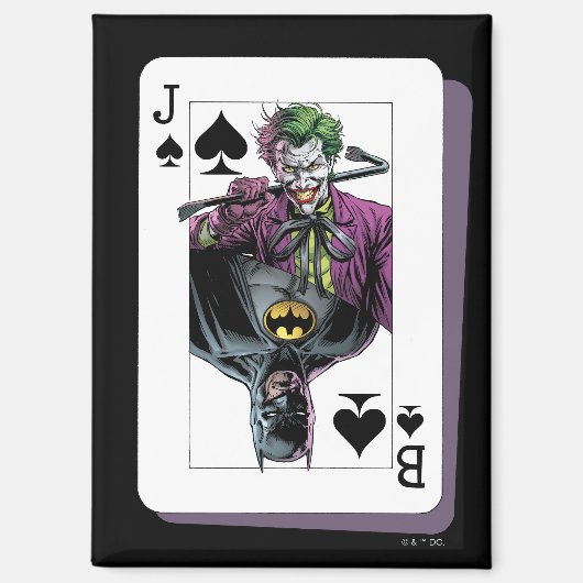 Joker and Batman Spade Playing Card Illustration マグネット (正面)