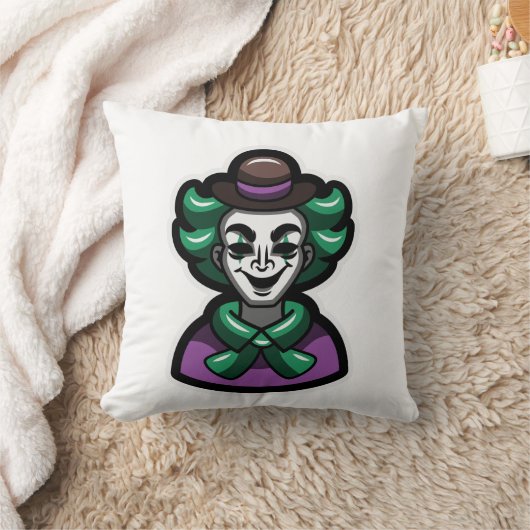 Joker Clown Art Decorative Pillow クッション (ブランケット)