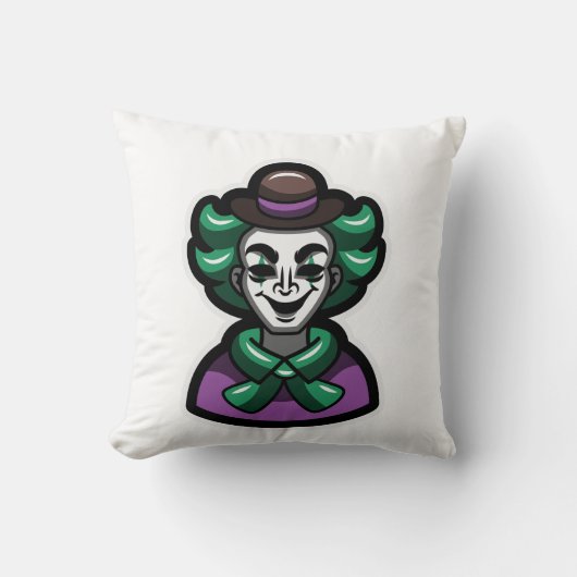 Joker Clown Art Decorative Pillow クッション (正面)