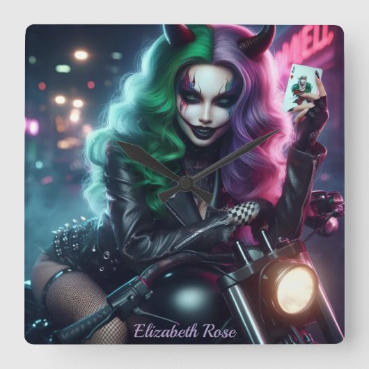 Joker's Wild スクエア壁時計 (正面)