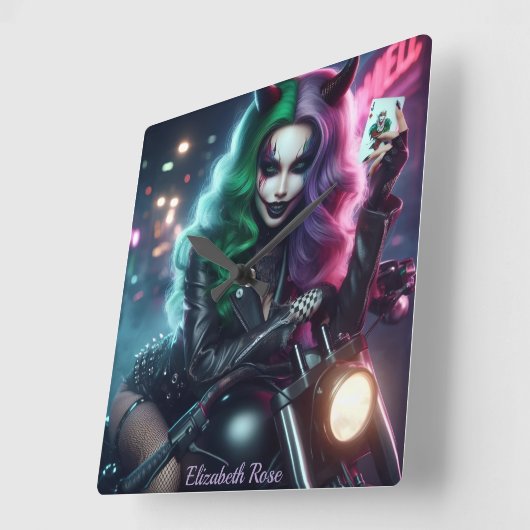 Joker's Wild スクエア壁時計 (傾斜)