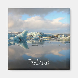 Jokulsarlonの氷山湖の反射の磁石の文字 マグネット