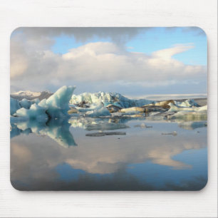 Jokulsarlonの氷山湖の反射のmousepad マウスパッド