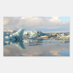 Jokulsarlonの氷山湖の長方形のステッカー 長方形シール