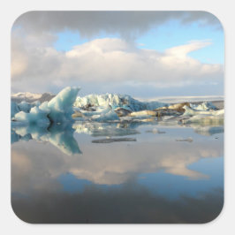 Jokulsarlon iceberg湖の反射シール スクエアシール